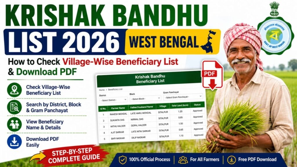 Krishak Bandhu List 2026 West Bengal